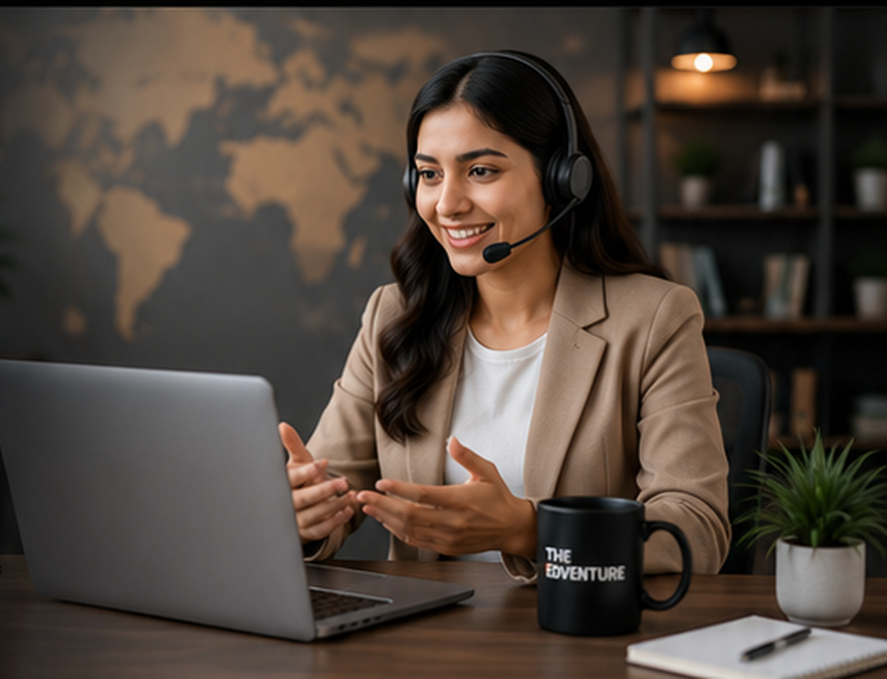 The Edventure support advisor assisting a learner online